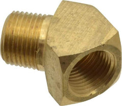 Eaton - 3/8 Male Thread x 3/8 Female Thread, Brass Industrial Pipe 45° Street Elbow - MNPTF x FNPTF, 1,200 psi - Exact Tool & Supply