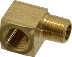 Eaton - 1/8 Male Thread x 1/8 Female Thread, Brass Industrial Pipe 90° Street Elbow - MNPTF x FNPTF, 1,200 psi - Exact Tool & Supply