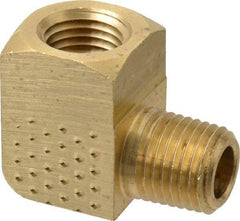 Eaton - 1/4 Male Thread x 1/4 Female Thread, Brass Industrial Pipe 90° Street Elbow - MNPTF x FNPTF, 1,200 psi - Exact Tool & Supply