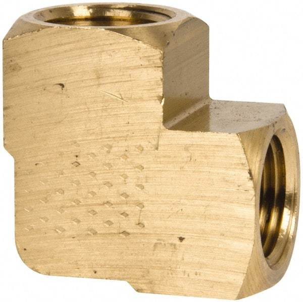 Eaton - 1/2 Female Thread, Brass Industrial Pipe 90° Female Elbow - FNPTF, 1,200 psi - Exact Tool & Supply