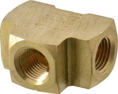 Eaton - 1/8 Female Thread, Brass Industrial Pipe Female Tee - FNPTF, 1,200 psi - Exact Tool & Supply