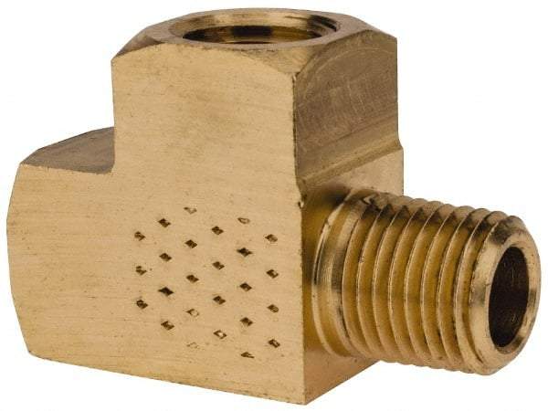 Eaton - 1/4 Male Thread x 1/4 Female Thread, Brass Industrial Pipe Street Tee - MNPTF x FNPTF, 1,200 psi - Exact Tool & Supply