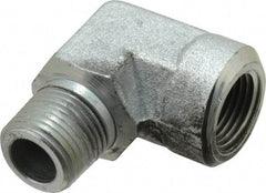 Eaton - 3/8 Male Thread x 3/8 Female Thread, Steel Industrial Pipe 90° Street Elbow - MNPT x FNPT, 5,000 psi - Exact Tool & Supply