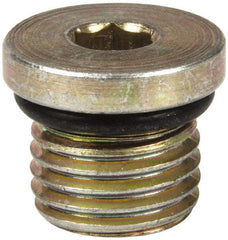 Eaton - 1/4 Male Thread, Steel Industrial Pipe Hex Socket Plug - Male Straight Thread O-Ring, 6,000 psi - Exact Tool & Supply