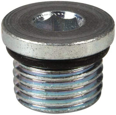 Eaton - 3/8 Male Thread, Steel Industrial Pipe Hex Socket Plug - Male Straight Thread O-Ring, 6,000 psi - Exact Tool & Supply