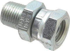 Eaton - 1/8-27 Male Thread x 1/8-27 Female Thread, Steel Industrial Pipe Adapter - MNPT x FNPSM, 2,500 psi - Exact Tool & Supply