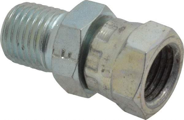 Eaton - 1/4-18 Male Thread x 1/4-18 Female Thread, Steel Industrial Pipe Adapter - MNPT x FNPSM, 2,500 psi - Exact Tool & Supply