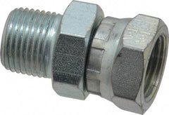 Eaton - 3/8-18 Male Thread x 3/8-18 Female Thread, Steel Industrial Pipe Adapter - MNPT x FNPSM, 2,500 psi - Exact Tool & Supply