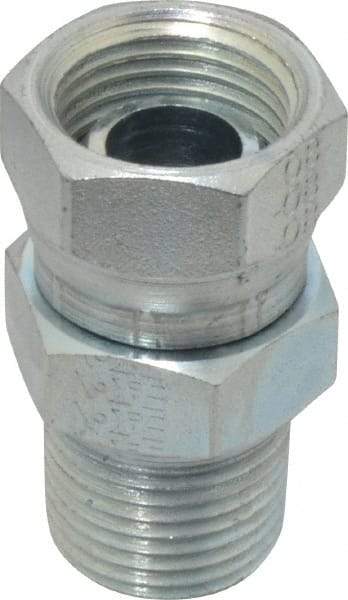 Eaton - 1/2-14 Male Thread x 1/2-14 Female Thread, Steel Industrial Pipe Adapter - MNPT x FNPSM, 2,500 psi - Exact Tool & Supply
