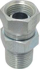 Eaton - 1/2-14 Male Thread x 1/2-14 Female Thread, Steel Industrial Pipe Adapter - MNPT x FNPSM, 2,500 psi - Exact Tool & Supply