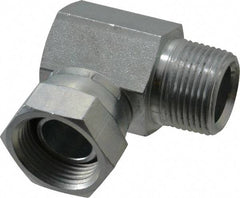 Weatherhead - 3/4-14 Male Thread x 3/4-14 Female Thread, Steel Industrial Pipe 90° Elbow Adapter - FNPSM x MNPT, 2,500 psi - Exact Tool & Supply