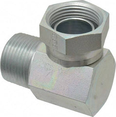 Weatherhead - 1 - 11-1/2 Male Thread x 1 - 11-1/2 Female Thread, Steel Industrial Pipe 90° Elbow Adapter - FNPSM x MNPT, 2,500 psi - Exact Tool & Supply