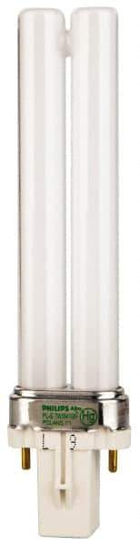 Philips - 7 Watt Fluorescent Commercial/Industrial 2 Pin Lamp - 4,100°K Color Temp, 400 Lumens, PLS, 10,000 hr Avg Life - Exact Tool & Supply