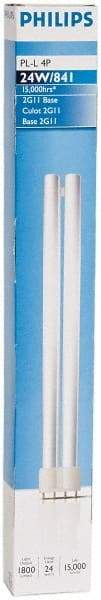 Philips - 24 Watt Fluorescent Commercial/Industrial 4 Pin Lamp - 4,000°K Color Temp, 1,800 Lumens, PLL, 15,000 hr Avg Life - Exact Tool & Supply