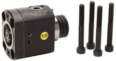 Kennametal - Neutral Cut, KM50 Modular Connection, Adapter/Mount Lathe Modular Clamping Unit - 50.01mm Square Shank Diam, 4.593" OAL, Through Coolant, Series CLNT-EF Flange Mount Top Access - Exact Tool & Supply
