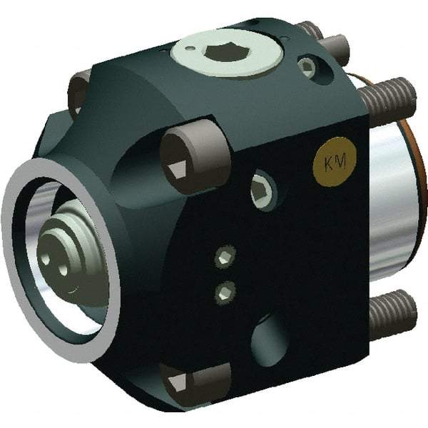 Kennametal - Neutral Cut, KM40 Modular Connection, Adapter/Mount Lathe Modular Clamping Unit - 39.88mm Square Shank Diam, 2.765" OAL, Through Coolant, Series CL2NT-EF Flange Mount Top Access - Exact Tool & Supply