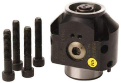 Kennametal - Neutral Cut, KM50 Modular Connection, Adapter/Mount Lathe Modular Clamping Unit - 50.01mm Square Shank Diam, 3.349" OAL, Through Coolant, Series CL2NS-EF Flange Mount Side Access - Exact Tool & Supply