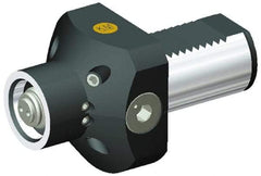 Kennametal - Neutral Cut, KM63 Modular Connection, Adapter/Mount Lathe Modular Clamping Unit - 62.99mm Square Shank Diam, 3-15/16" OAL, Through Coolant, Series CL2NT-EF Flange Mount Top Access - Exact Tool & Supply