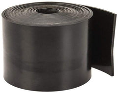 Made in USA - 3/32" Thick x 2" Wide x 5' Long Black Buna-N Rubber Roll - Stock Length, Plain Back, 50 Shore A Durometer, 2,500 psi Tensile Strength, -20°F to 170°F - Exact Tool & Supply