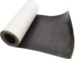 Made in USA - 1/32" Thick x 6" Wide x 60" Long, Adhesive Backed Buna-N Rubber Strip - Stock Length, 50 Shore A Durometer, 2,500 psi Tensile Strength, -20 to 170°F, Black - Exact Tool & Supply