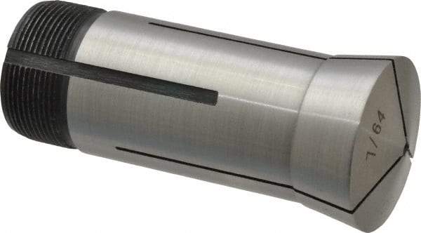 Interstate - 7/64 Inch 5C Round Collet - 3.28" Overall Length, 1.041-24 Internal Thread Size, Steel, 0.0005 Inch TIR - Exact Tool & Supply