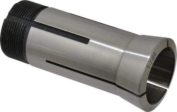 Interstate - 1-7/64 Inch 5C Round Collet - 3.28" Overall Length, 1.041-24 Internal Thread Size, Steel, 0.0005 Inch TIR - Exact Tool & Supply
