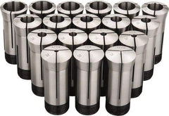 Interstate - 18 Piece, 1/16" to 1-1/8" Capacity, 5C Round Collet Set - 0.0005" TIR - Exact Tool & Supply