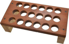 Made in USA - 18 Collet, 5C Wood Collet Rack and Tray - 6 Inch Wide x 3-3/8 Inch High x 11-3/4 Inch Long - Exact Tool & Supply
