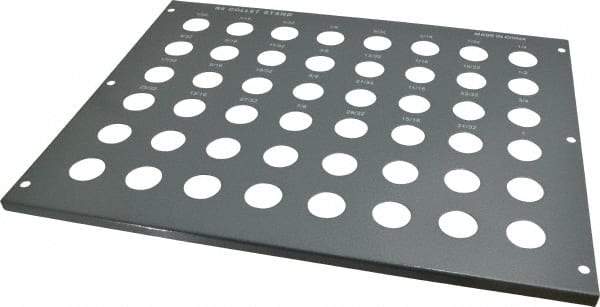 Value Collection - 48 Collet, R8 Steel Collet Rack and Tray - 8 Inch Wide x 12-1/2 Inch High x 15-1/2 Inch Long - Exact Tool & Supply