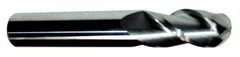 Accupro - 7/16" Diam, 3" LOC, 3 Flute Solid Carbide Ball End Mill - Uncoated, Single End, 6" OAL, 7/16" Shank Diam, Spiral Flute - Exact Tool & Supply