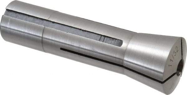 Interstate - 11/32 Inch Steel R8 Collet - 7/16-20 Drawbar Thread, 0.0007 Inch TIR - Exact Tool & Supply