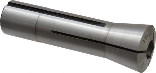 Interstate - 15/32 Inch Steel R8 Collet - 7/16-20 Drawbar Thread, 0.0007 Inch TIR - Exact Tool & Supply