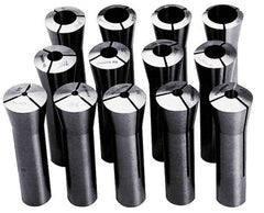 Interstate - 13 Piece, 1/8" to 7/8" Capacity, R8 Collet Set - 0.0007" TIR - Exact Tool & Supply