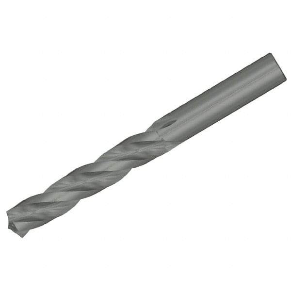Kennametal - 1/4" 130° Solid Carbide Jobber Drill - Bright Finish, Right Hand Cut, Spiral Flute, Straight Shank, 3.74" OAL, Standard Point - Exact Tool & Supply