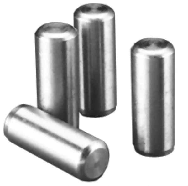Value Collection - 1/2" Diam x 3" Pin Length Alloy Steel Oversized Dowel Pin - C 50-58 Hardness, 51,000 Lb Breaking Strength, 1 Beveled & 1 Rounded End - Exact Tool & Supply