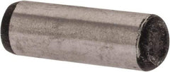 Value Collection - 1/8" Diam x 3/8" Pin Length Alloy Steel Oversized Dowel Pin - C 50-58 Hardness, 3,200 Lb Breaking Strength, 1 Beveled & 1 Rounded End - Exact Tool & Supply