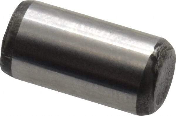 Value Collection - 1/4" Diam x 1/2" Pin Length Alloy Steel Oversized Dowel Pin - C 50-58 Hardness, 12,800 Lb Breaking Strength, 1 Beveled & 1 Rounded End - Exact Tool & Supply