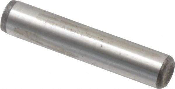 Value Collection - 1/4" Diam x 1-1/4" Pin Length Alloy Steel Oversized Dowel Pin - C 50-58 Hardness, 12,800 Lb Breaking Strength, 1 Beveled & 1 Rounded End - Exact Tool & Supply
