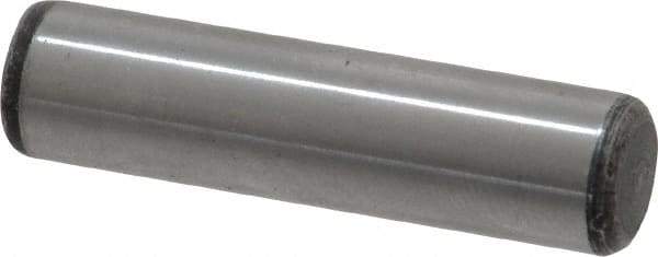 Value Collection - 3/8" Diam x 1-1/2" Pin Length Alloy Steel Oversized Dowel Pin - C 50-58 Hardness, 28,700 Lb Breaking Strength, 1 Beveled & 1 Rounded End - Exact Tool & Supply
