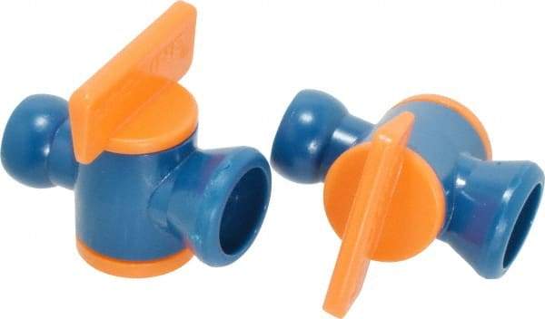 Loc-Line - 2 Piece, 1/4" ID Coolant Hose In-Line Valve - Female to Ball Connection, Acetal Copolymer Body, Unthreaded, Use with Loc-Line Modular Hose Systems - Exact Tool & Supply