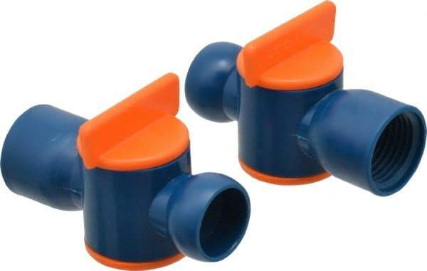 Loc-Line - 2 Piece, 1/2" ID Coolant Hose Valve Pack - Female to Male Connection, Acetal Copolymer Body, 1/2 NPT, Use with Loc-Line Modular Hose Systems - Exact Tool & Supply