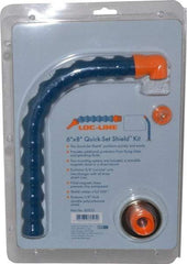 Loc-Line - Polycarbonate Flat Base & Shield - 6" Wide x 8" Long x 1/8" Thick, 14" Arm Reach, Magnetic/Bracket Base, For General Purpose Use - Exact Tool & Supply