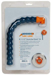 Loc-Line - Polycarbonate Flat Base & Shield - 8-1/2" Wide x 12" Long x 1/8" Thick, 14" Arm Reach, Magnetic/Bracket Base, For General Purpose Use - Exact Tool & Supply