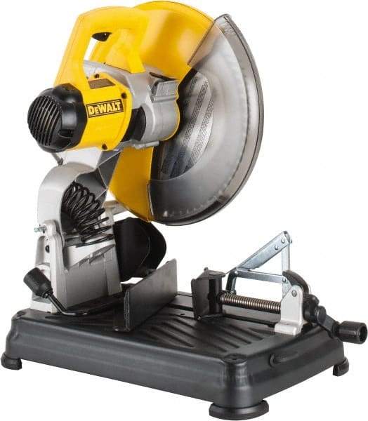 DeWALT - 14" Blade Diam, 1" Arbor Hole, Miter Multi-Cutter Metal Cutting Chop & Cutoff Saw - 1,300 RPM, 4 hp, 120 Volts, 1 Phase - Exact Tool & Supply