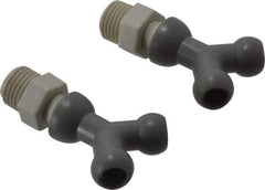 Cedarberg - 1/4" Hose Inside Diam, NPT Thread, Coolant Hose Y-Fitting - 1/4" Thread, Male to Male, for Use with Snap Together Hose System, 2 Pieces - Exact Tool & Supply