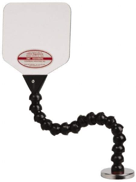 Cedarberg - Polycarbonate Flat Base & Shield - 6" Wide x 6" Long x 1/8" Thick, 12" Arm Reach, Magnetic Base, For General Purpose Use - Exact Tool & Supply