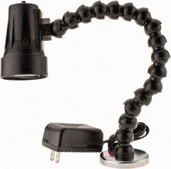 Cedarberg - 12 Inch, Gooseneck, Magnetic Mounted, Halogen, Black, General Purpose Task Light - 20 Watt, 115 Volt, Nonmagnifying - Exact Tool & Supply