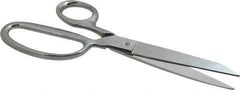Heritage Cutlery - 3-1/2" LOC, 8-1/2" OAL Chrome Plated Standard Shears - Right Hand, Metal Straight Handle, For General Purpose Use - Exact Tool & Supply