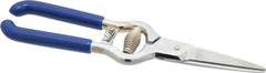 Heritage Cutlery - 2-1/4" LOC, 8" OAL Chrome Plated Standard Shears - Right Hand, Plastic Coated Straight Handle, For General Purpose Use - Exact Tool & Supply