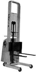 Presto Lifts - 1,000 Lb Capacity, 78" Lift Height, Battery Operated Lift - 5-1/4" Lowered Height, 15" Load Center, 25" Fork Length, 27" Overall Width - Exact Tool & Supply